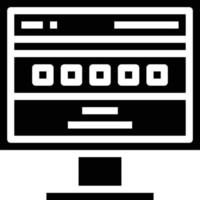 comunicación del monitor de la computadora del sitio web - icono sólido vector