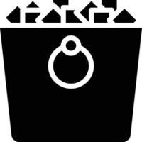 ice bucket cold freeze beverage - solid icon vector