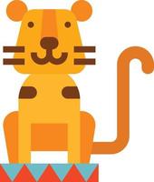 tiger animal circus - flat icon vector
