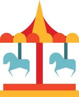 carousel carnival circus - flat icon vector