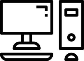 computer mouse keyboard monitor communication - outline icon vector