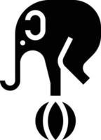 elefante animal circo - icono sólido vector