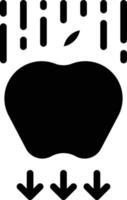 physics apple falling gravity force - solid icon vector