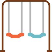 swing park playground - flat icon vector