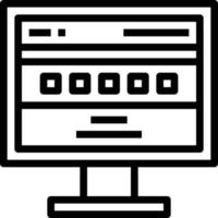 comunicación del monitor de la computadora del sitio web - icono de contorno vector