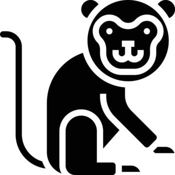 mono animal circo - icono sólido vector