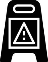 warning sign cleaning - solid icon vector