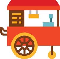 food cart carnival - flat icon vector