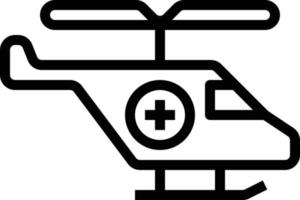 helicopter transport ambulance medical - outline icon vector