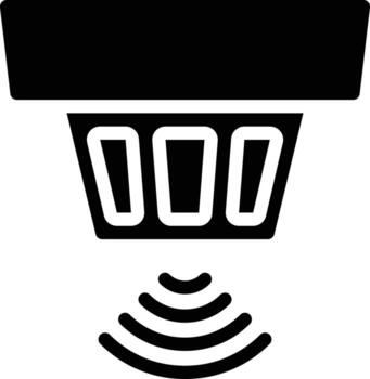 smoke detector wifi - solid icon vector