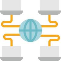 worldwide globe notebook computer communication - flat icon vector