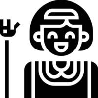 maid job avatar - solid icon vector