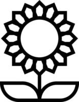 sunflower flower farm - outline icon vector