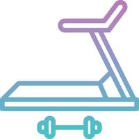 fitness exercise dumbbell track - gradient icon vector