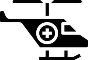 helicopter transport ambulance medical - solid icon vector