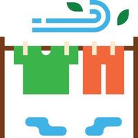 drying clothes hanging - flat icon vector