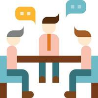 meeting chat business communication - flat icon vector