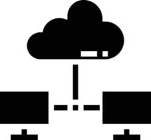 cloud system computer connectivity lan - solid icon vector