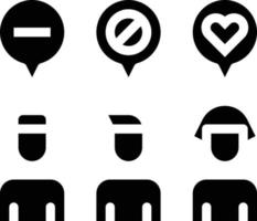 reseaching target customer like love employee - solid icon vector