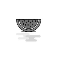 Water melon Web Icon Flat Line Filled Gray Icon Vector