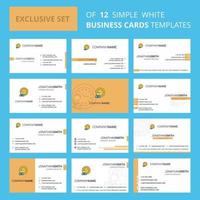 Set of 12 Deadline Creative Busienss Card Template Editable Creative logo and Visiting card background vector