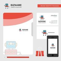 Robotics Business Logo File Cover Visiting Card and Mobile App Design Vector Illustration