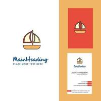 logotipo creativo de barco y vector de diseño vertical de tarjeta de visita