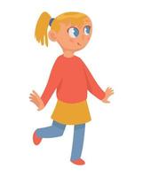 blond little girl standing vector