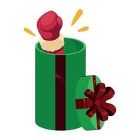 santa hand in gift vector