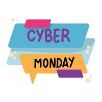 cyber monday in speech bubble vector