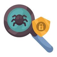 magnifying glass with padlock vector