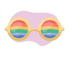 LGBTIQ flag in sunglasses vector