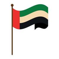 UAE flag waving in pole vector