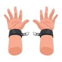 slave hands breaking handcuffs vector