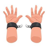 slave hands breaking handcuffs vector