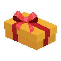 caja de regalo amarilla presente vector