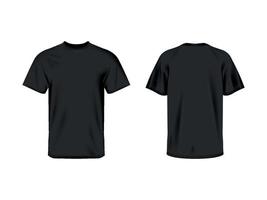 maqueta de camiseta negra realista con cuello redondo vector