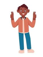 joven afro vector