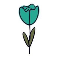 green rose flower garden vector