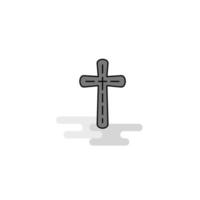 Cross Web Icon Flat Line Filled Gray Icon Vector