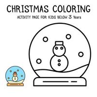 Libro de actividades navideñas para colorear para niños menores de 3 años vector