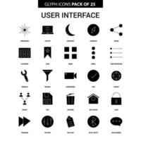 conjunto de iconos de vector de glifo de interfaz de usuario