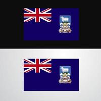 diseño de banner de bandera de islas malvinas vector