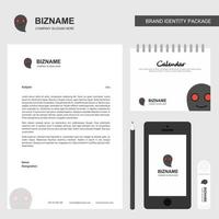 Ghost Business Letterhead Calendar 2019 and Mobile app design vector template