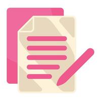 documents and pen glassmorphism vector