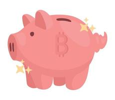 piggy savings of bitcoin vector