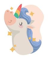 unicornio con bandera lgbtiq vector