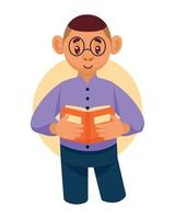 genius man reader with book vector