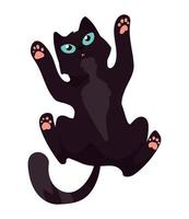 playing black cat mascot vector