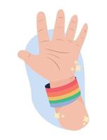 hand stop with LGBTIQ bands vector